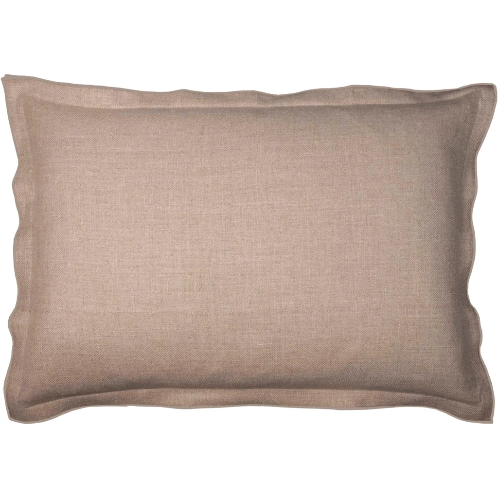 Leinen Kissenhülle mit Fischgrät-Muster rechteckig 2er-Pack in Beige+Beige von Erika Vaitkute Größe 40x60 cm