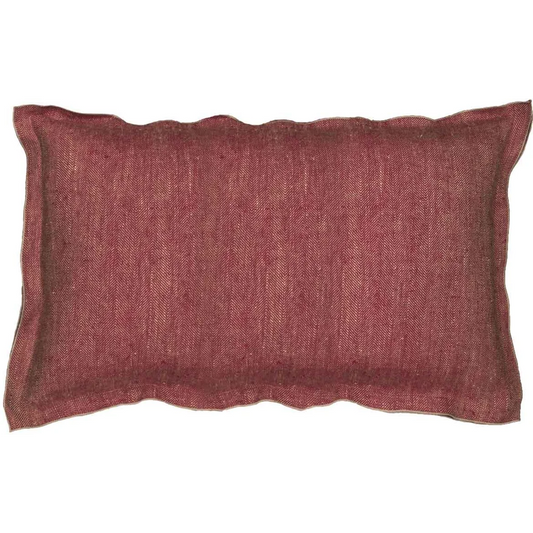 Leinen Kissenhülle mit Fischgrät-Muster rechteckig 2er-Pack in Dunkelrot+Beige Rot+Beige von Erika Vaitkute Größe 40x60 cm