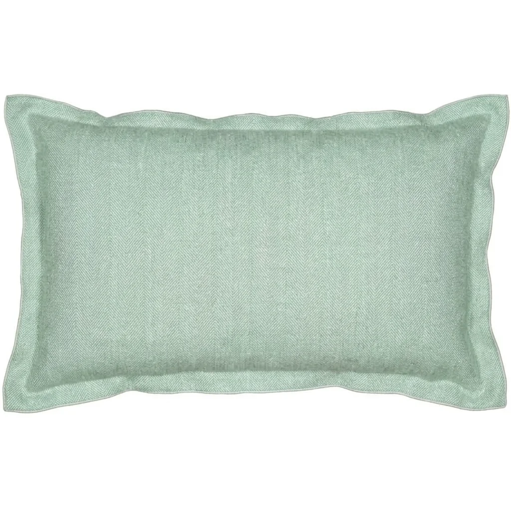 Leinen Kissenhülle mit Fischgrät-Muster rechteckig 2er-Pack in Dunkelrot+Beige Rot+Beige von Erika Vaitkute Größe 40x60 cm