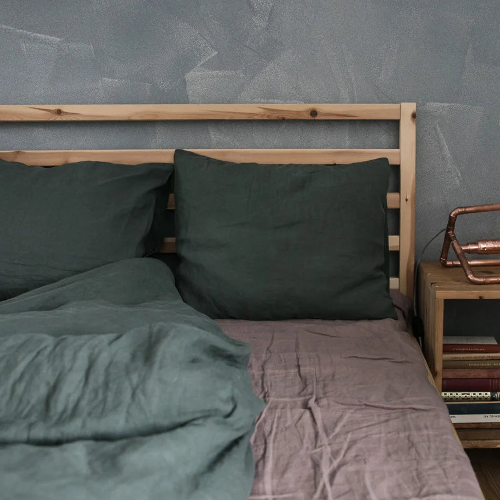 Leinen Spannbettlaken für Matratzen in Standardgröße - Einzelbett in Altrosa Rosa von Linen Tales Größe 90x200 cm