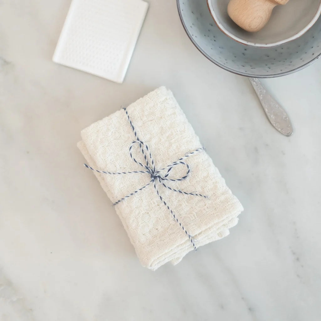 Leinen Spüllappen 2er-Pack in Creme (naturbelassen) Creme von Linen Tales Größe 26x26 cm