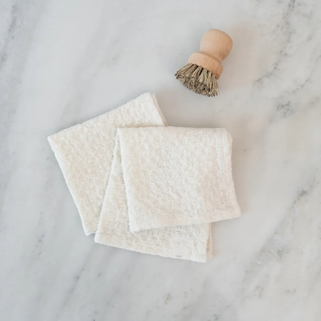 Leinen Spüllappen 2er-Pack in Creme (naturbelassen) Creme von Linen Tales Größe 26x26 cm