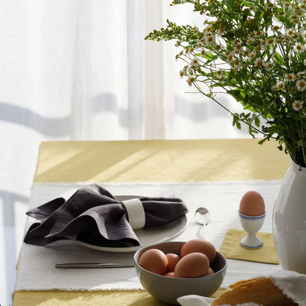 Leinen Stoffserviette 2er-Pack in Anthrazit Grau von Linen Tales Größe 40x40 cm