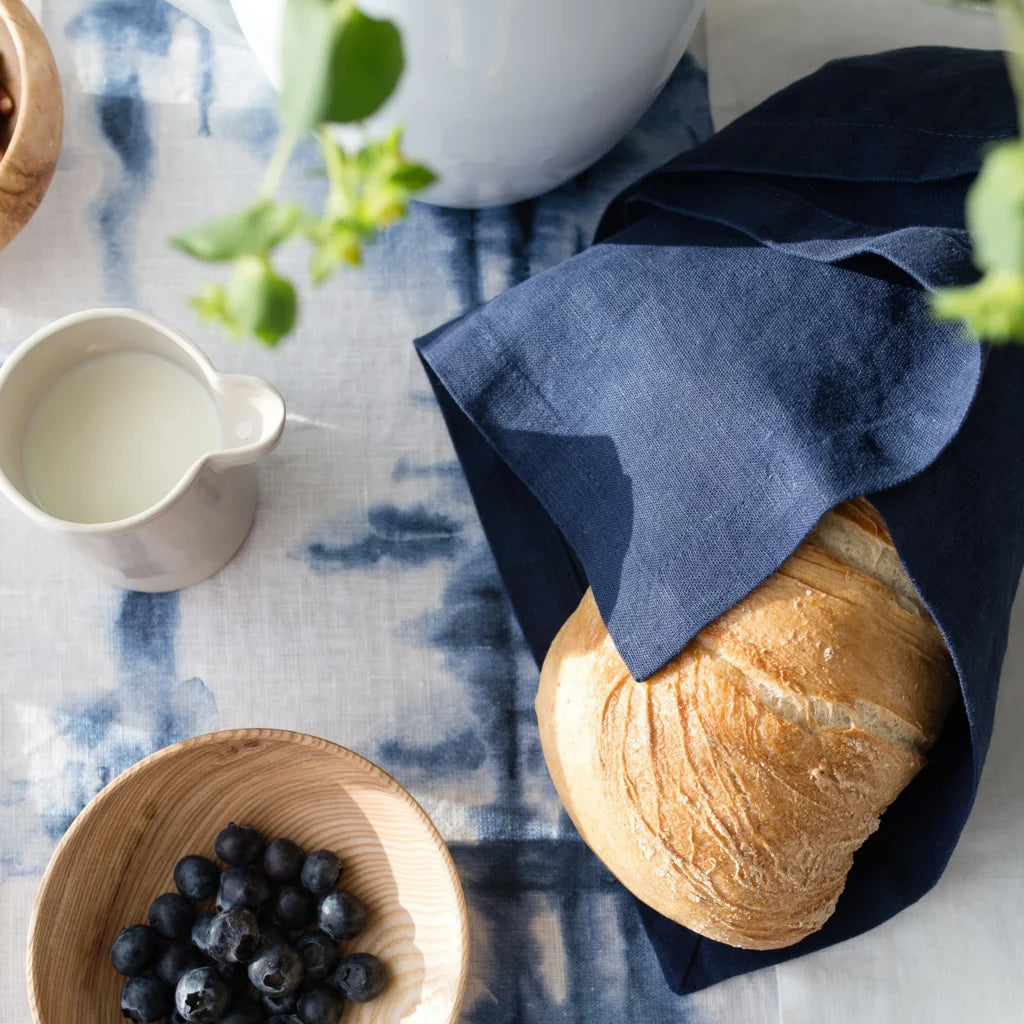 Leinen Stoffserviette 2er-Pack in Dunkelblau Blau von Linen Tales Größe 40x40 cm