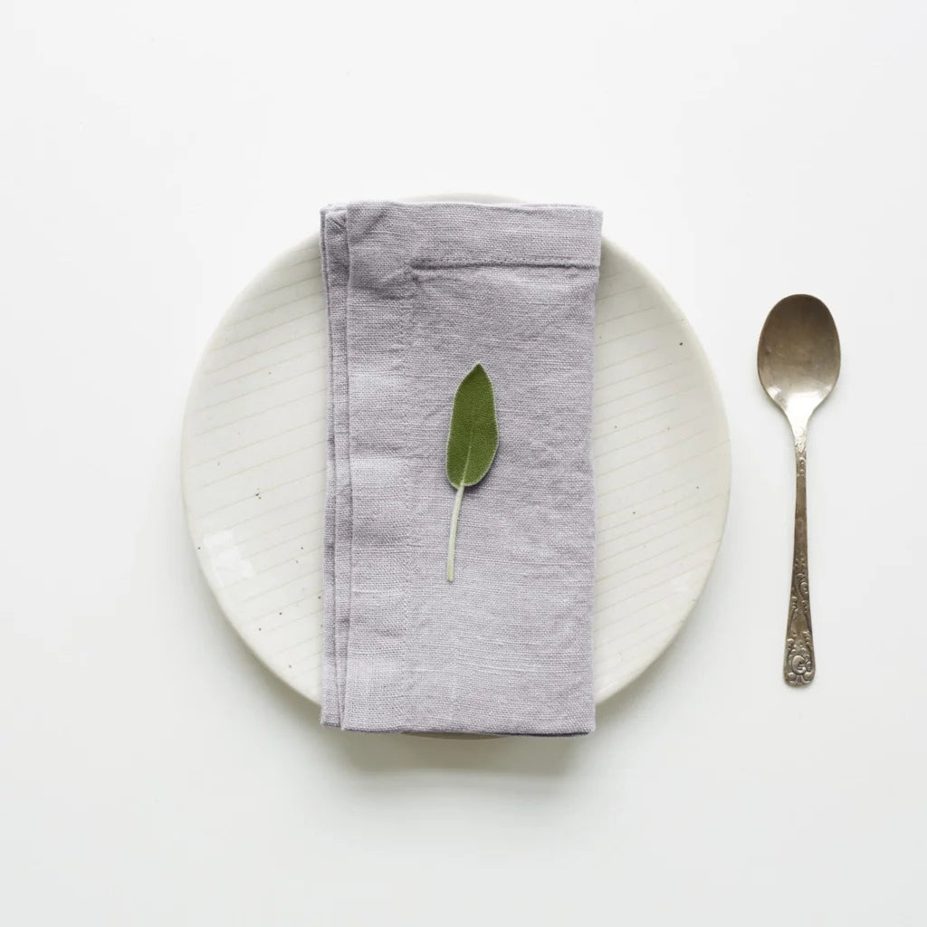 Leinen Stoffserviette 2er-Pack in Hellgrau Grau von Linen Tales Größe 50x50 cm