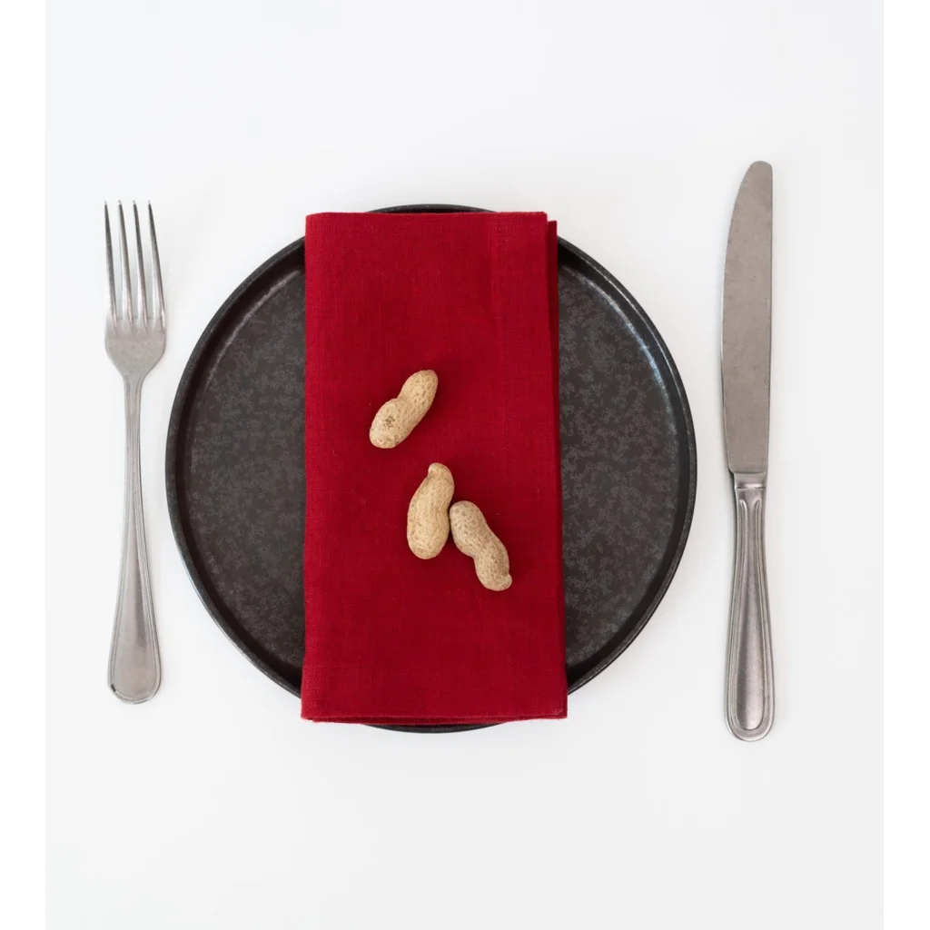 Leinen Stoffserviette 2er-Pack in Rot von Linen Tales Größe 50x50 cm