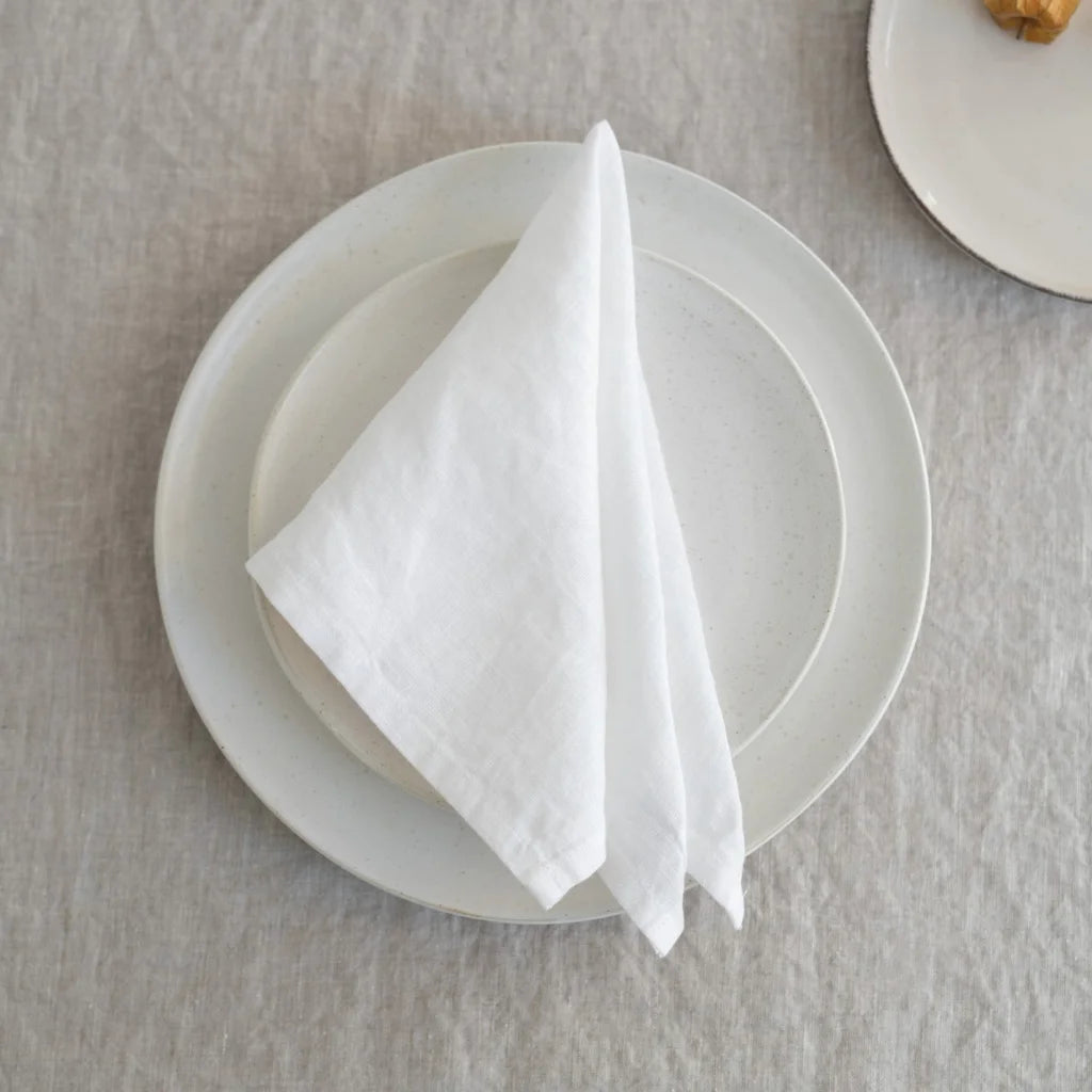 Leinen Stoffserviette 2er-Pack in Weiß von Linen Tales Größe 40x40 cm
