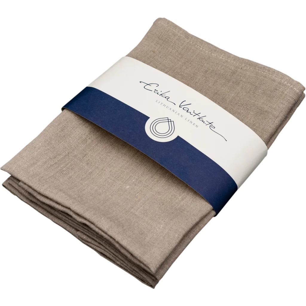 Leinen Stoffserviette RUTA 6er-Pack in Beige von Erika Vaitkute Größe 43x43 cm