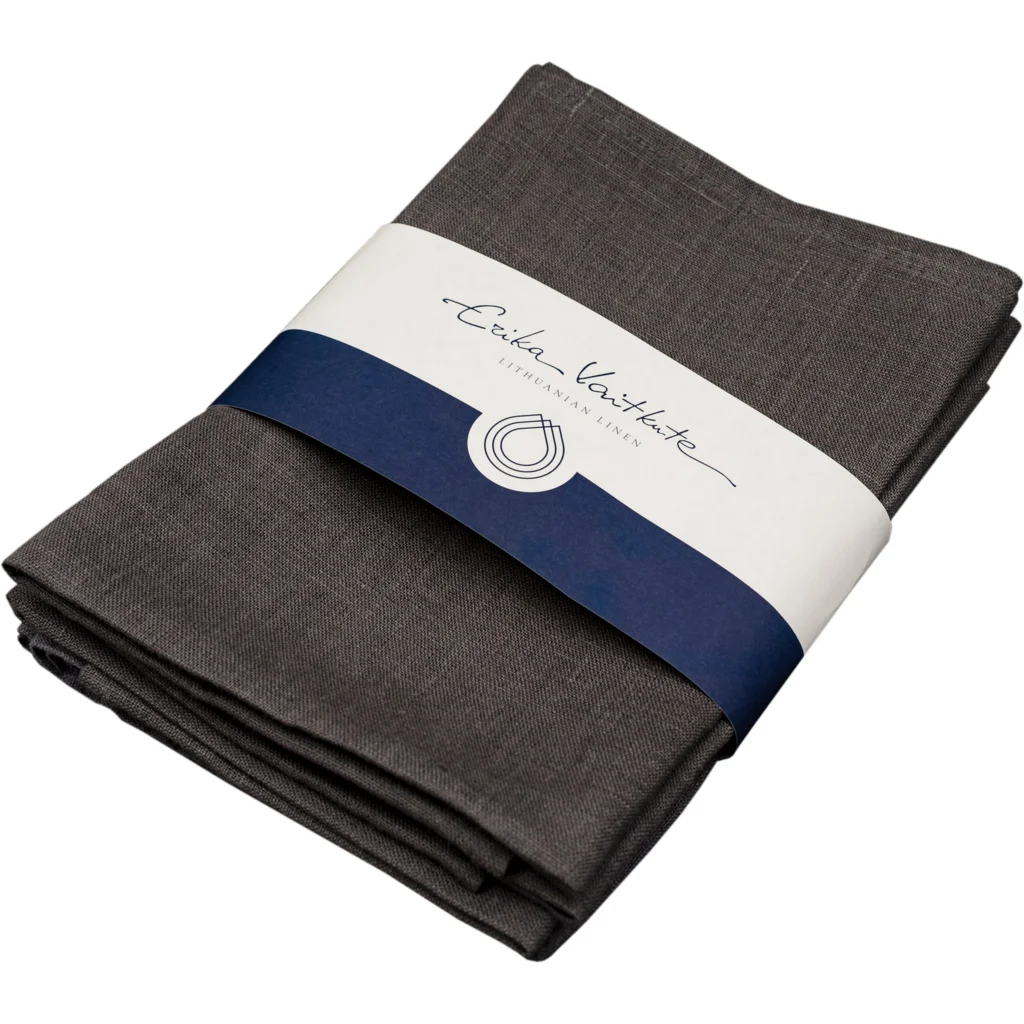 Leinen Stoffserviette RUTA 6er-Pack in Grau von Erika Vaitkute Größe 43x43 cm