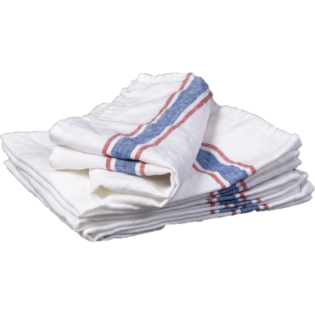 Leinen Stoffserviette VENTA 6er-Pack in Weiß+Blau+Rot Muster Streifen von Erika Vaitkute Größe 43x43 cm