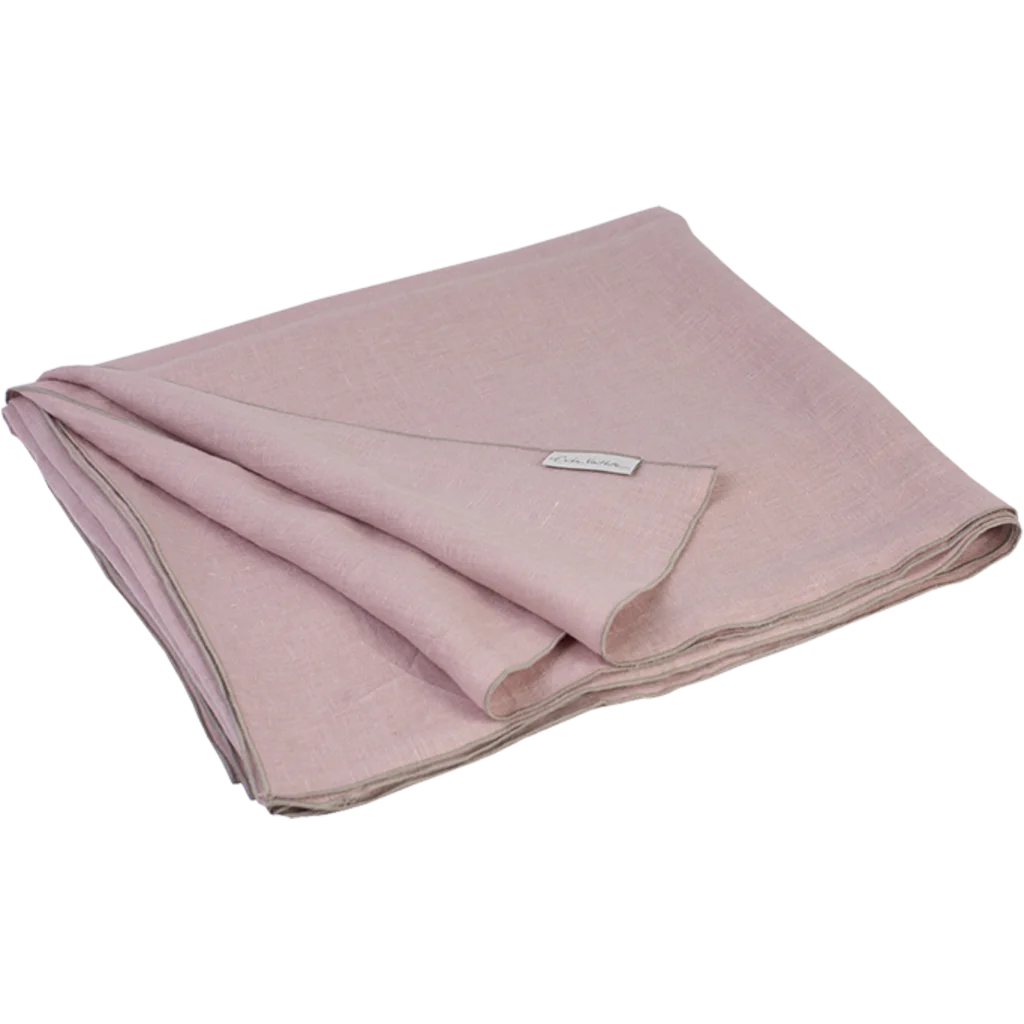 Leinen Strandtuch VILNIA in Rosa+Beige von Erika Vaitkute Größe 100x200 cm