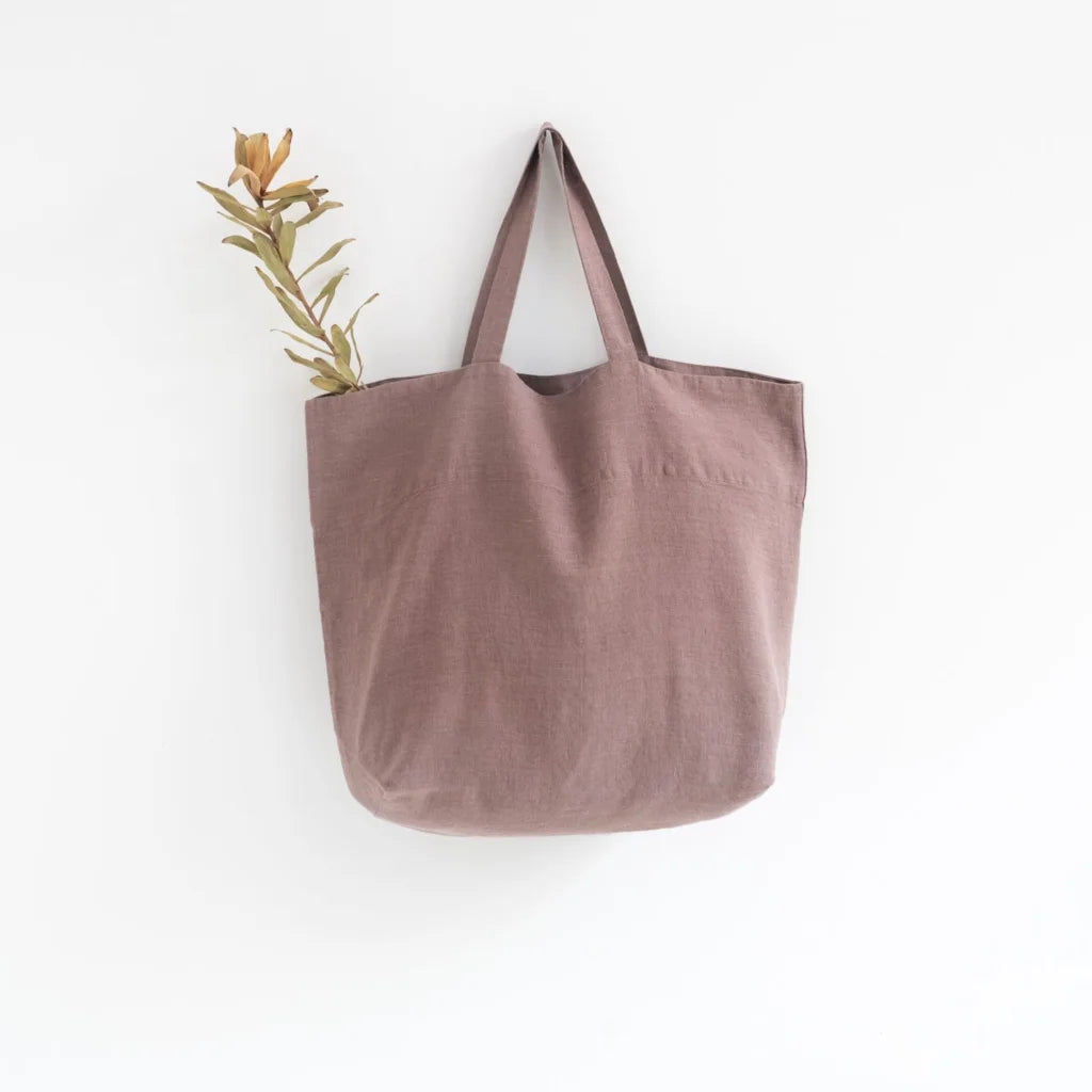 Leinen Tasche in Altrosa Rosa von Linen Tales Größe 54 cm breit+ 60 cm lang