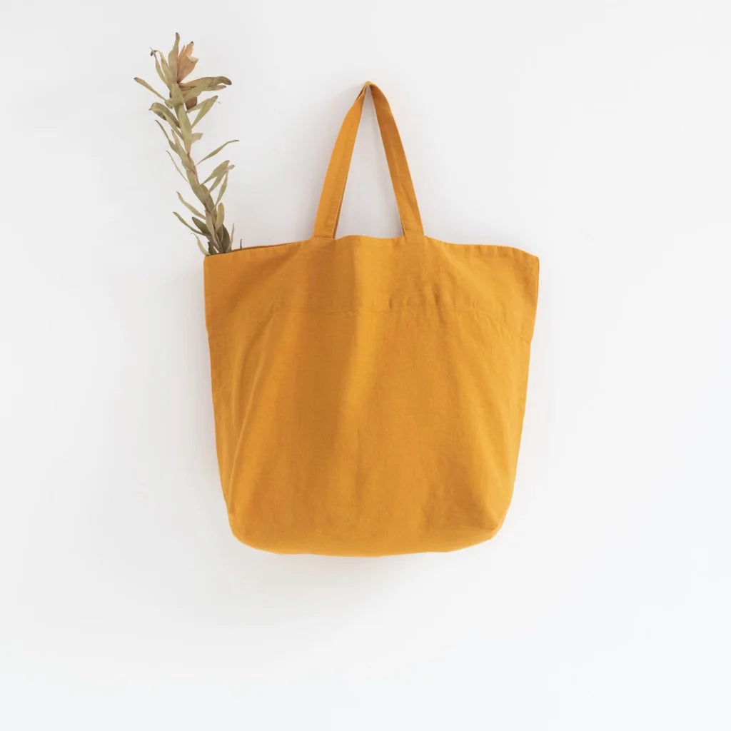 Leinen Tasche in Orange von Linen Tales Größe 54 cm breit+ 60 cm lang