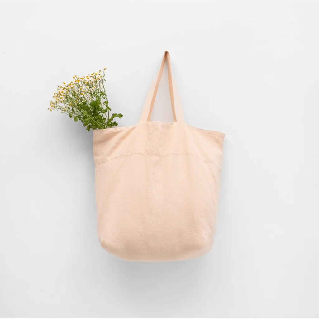 Leinen Tasche in Sand von Linen Tales Größe 54 cm breit+ 60 cm lang
