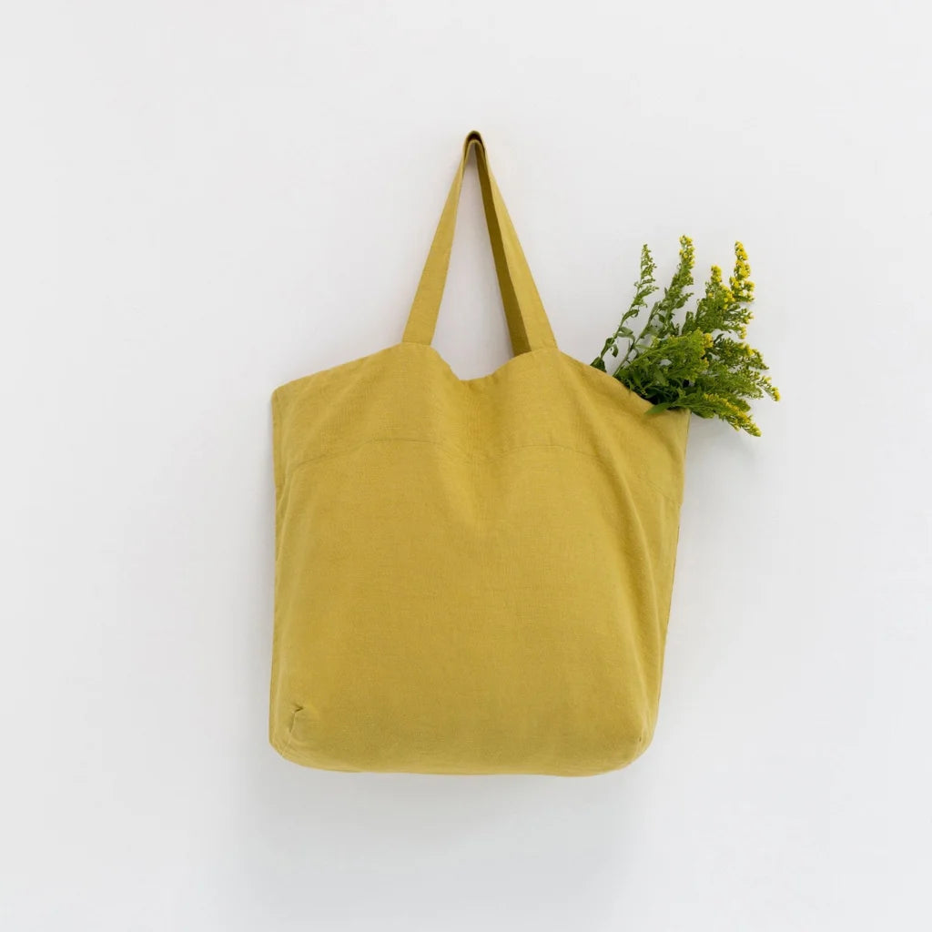 Leinen Tasche in Senfgelb Gelb von Linen Tales Größe 54 cm breit+ 60 cm lang