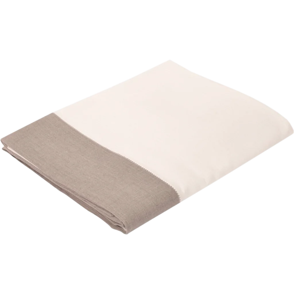 Leinen Tischdecke ALANTA in Creme+Beige von Erika Vaitkute Größe 120x120 cm
