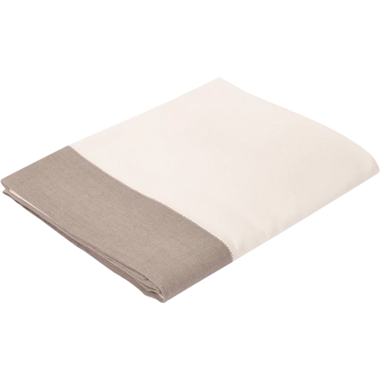 Leinen Tischdecke ALANTA in Creme+Beige von Erika Vaitkute Größe 90x90 cm