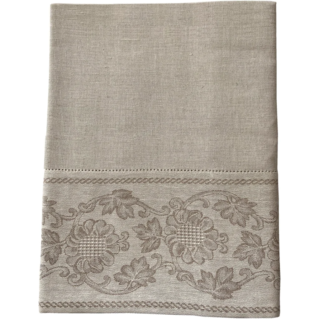 Leinen Tischdecke ASVEJA in Beige von Erika Vaitkute Größe 148x148 cm