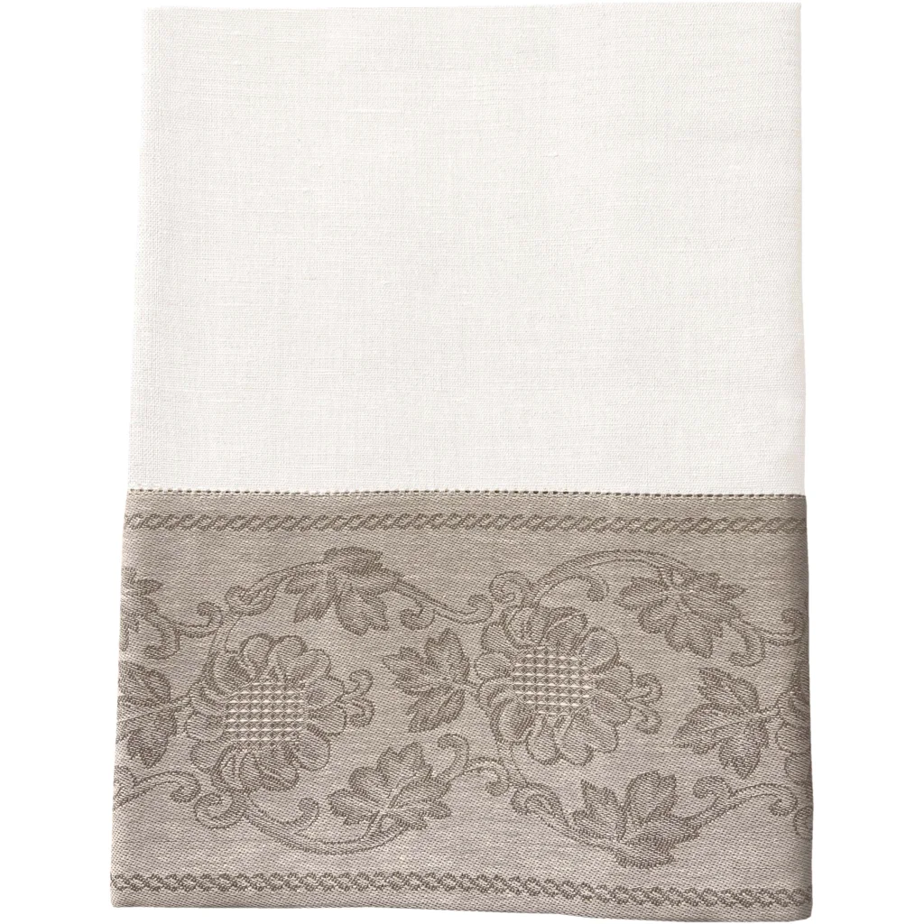 Leinen Tischdecke ASVEJA in Creme+Beige von Erika Vaitkute Größe 180x180 cm