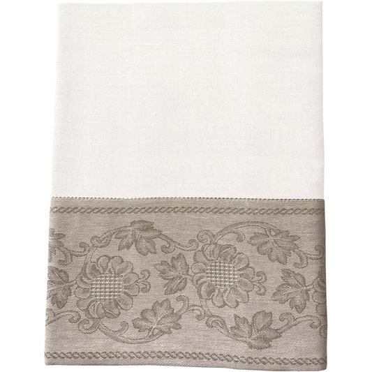 Leinen Tischdecke ASVEJA in Creme+Beige von Erika Vaitkute Größe 90x90 cm