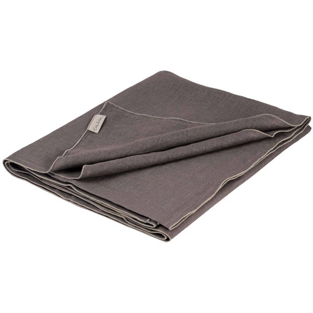 Leinen Tischdecke VILNIA in Braun+Beige von Erika Vaitkute Größe 145x250 cm
