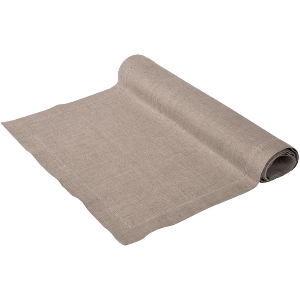 Leinen Tischläufer ALANTA in Beige von Erika Vaitkute Größe 40x140 cm
