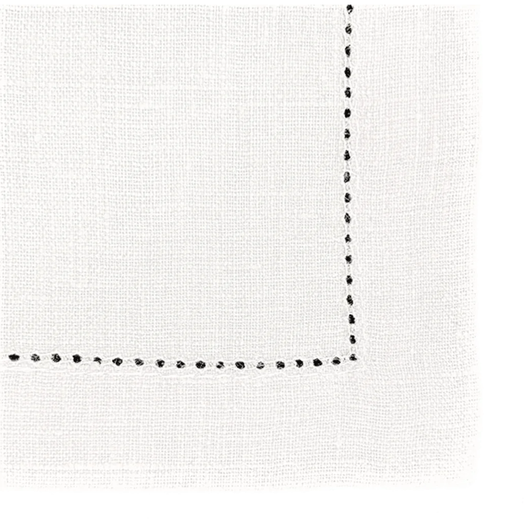 Leinen Tischläufer ALANTA in Weiß von Erika Vaitkute Größe 40x140 cm