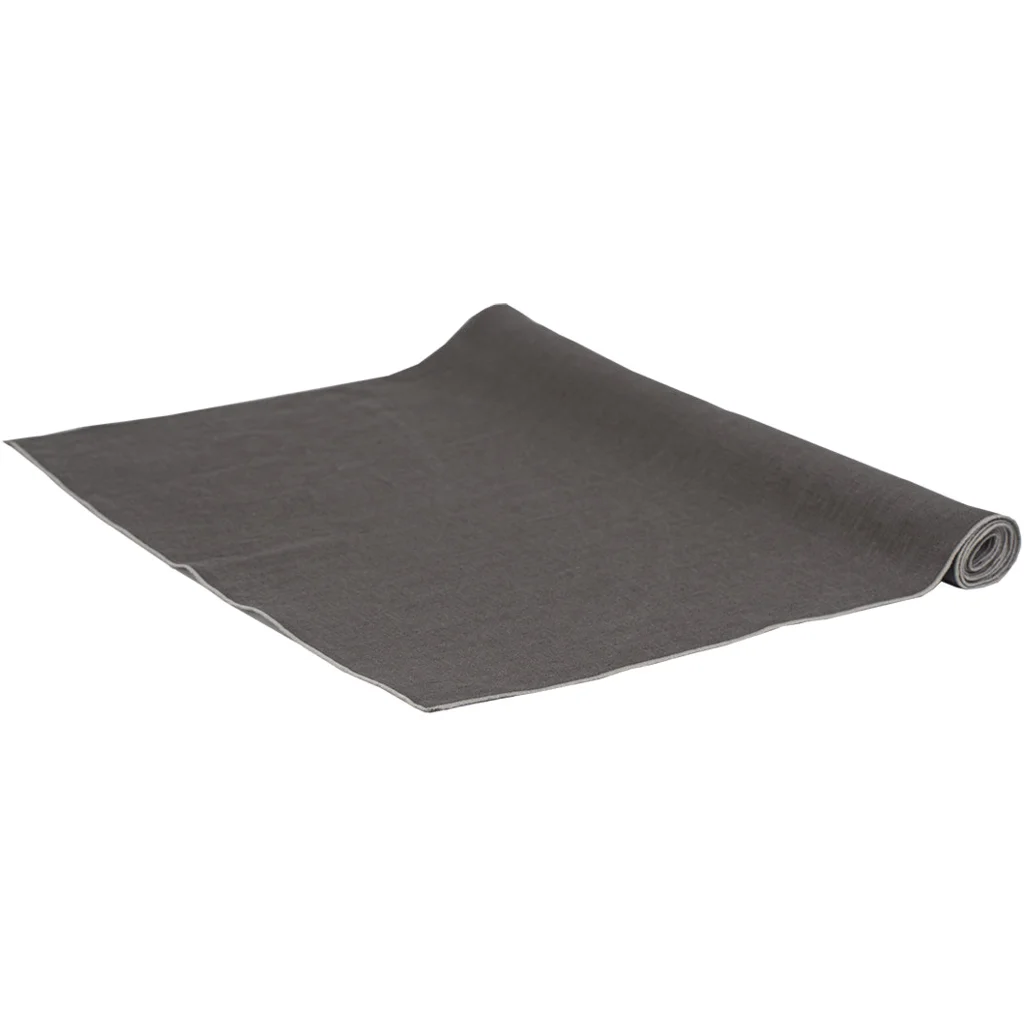 Leinen Tischläufer VILNIA in Braun+Beige von Erika Vaitkute Größe 47x147 cm