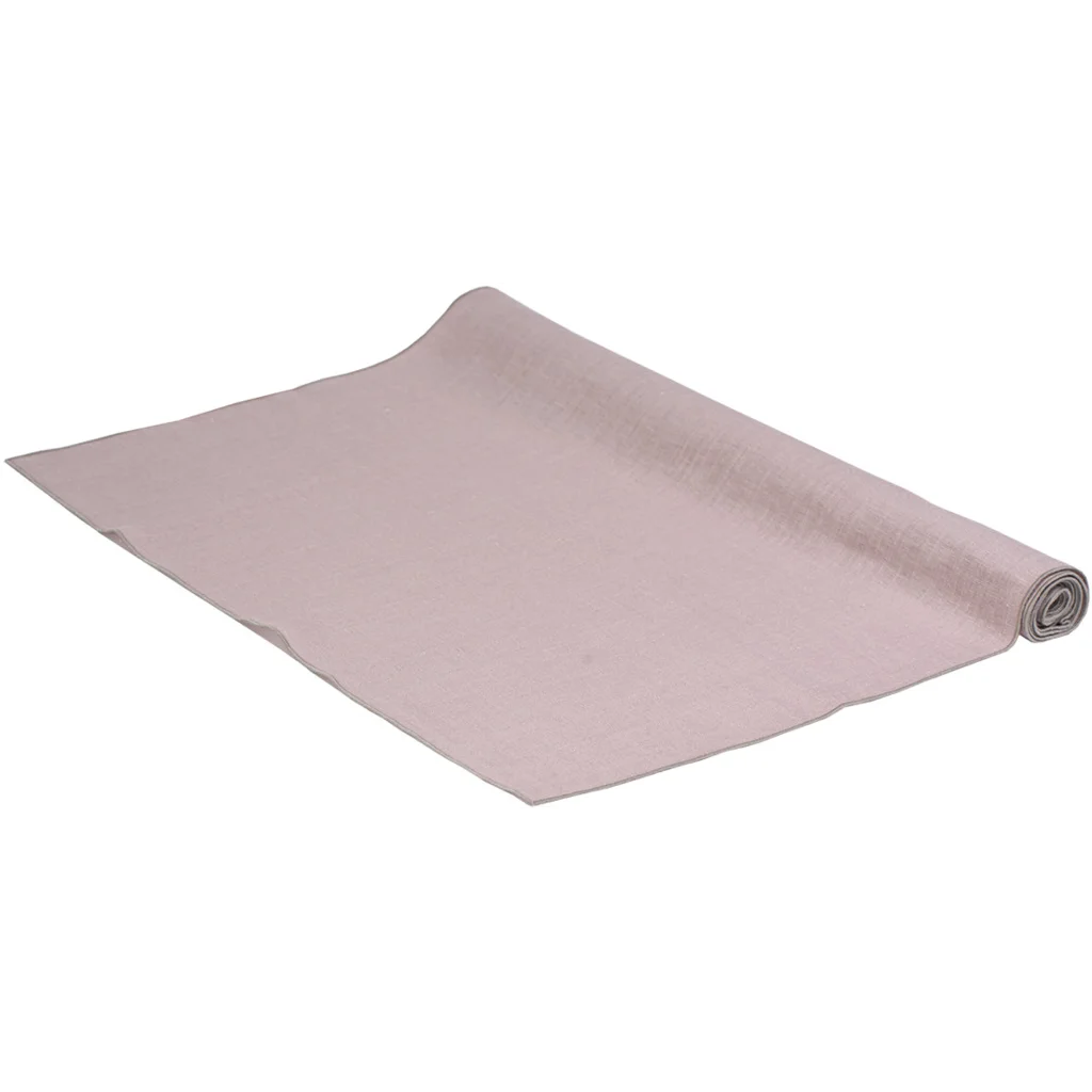Leinen Tischläufer VILNIA in Rosa+Beige von Erika Vaitkute Größe 47x147 cm