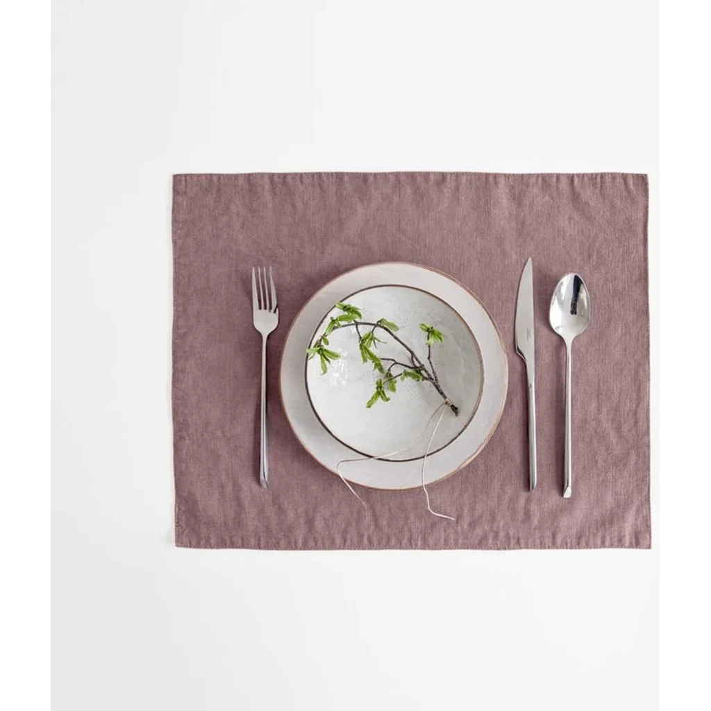 Leinen Tischset 2er-Pack in Altrosa Rosa von Linen Tales Größe 45x35 cm