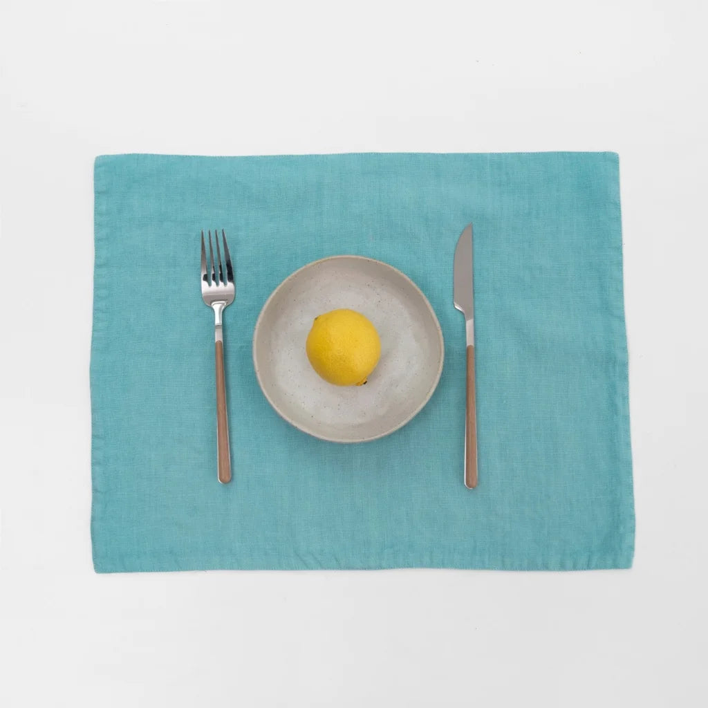 Leinen Tischset 2er-Pack in Atlantik Blau von Linen Tales Größe 45x35 cm