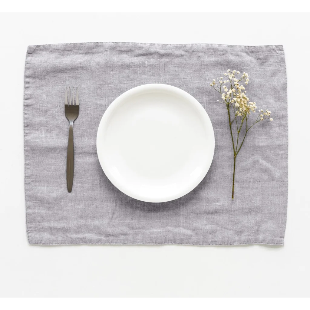 Leinen Tischset 2er-Pack in Hellgrau Grau von Linen Tales Größe 35x45 cm