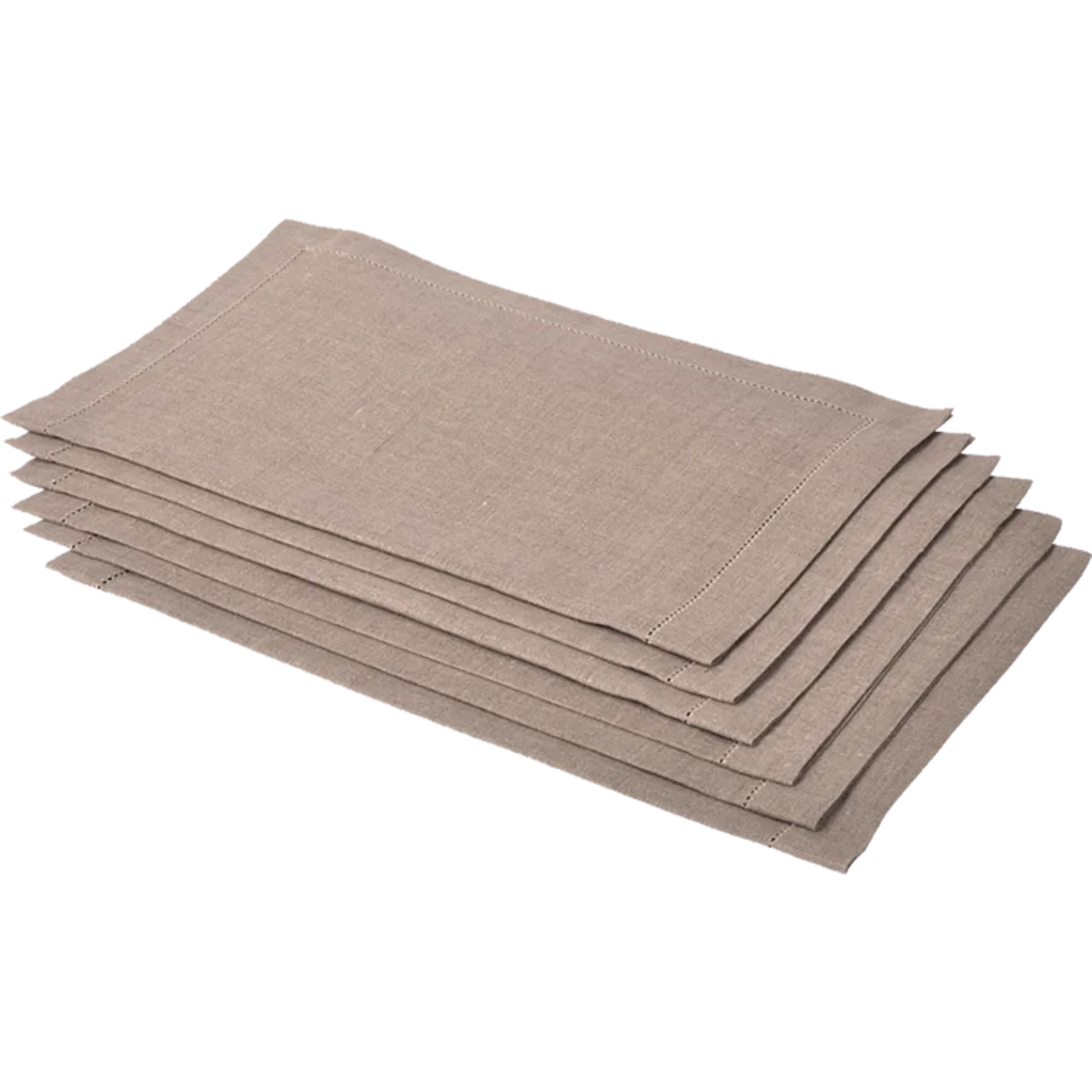 Leinen Tischset ALANTA 6er-Pack in Beige von Erika Vaitkute Größe 50x38 cm