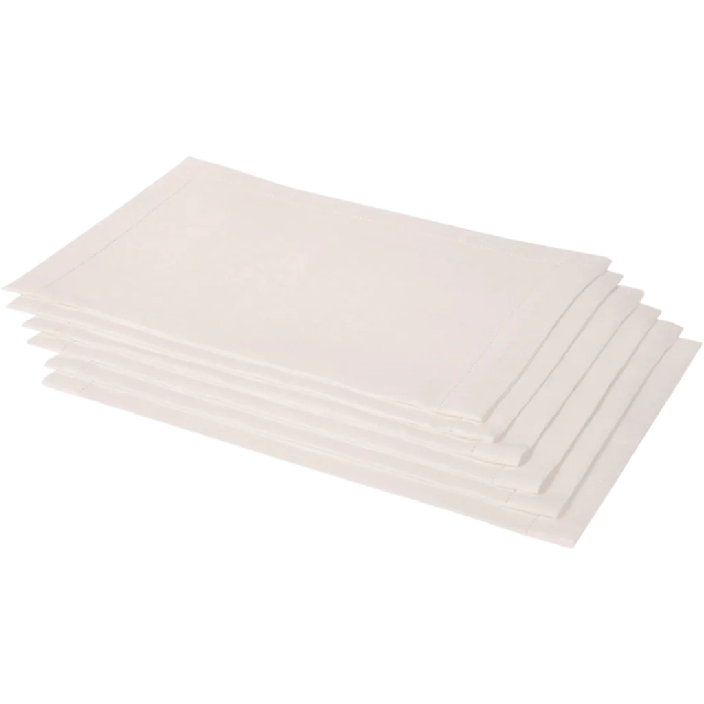 Leinen Tischset ALANTA 6er-Pack in Creme von Erika Vaitkute Größe 50x38 cm