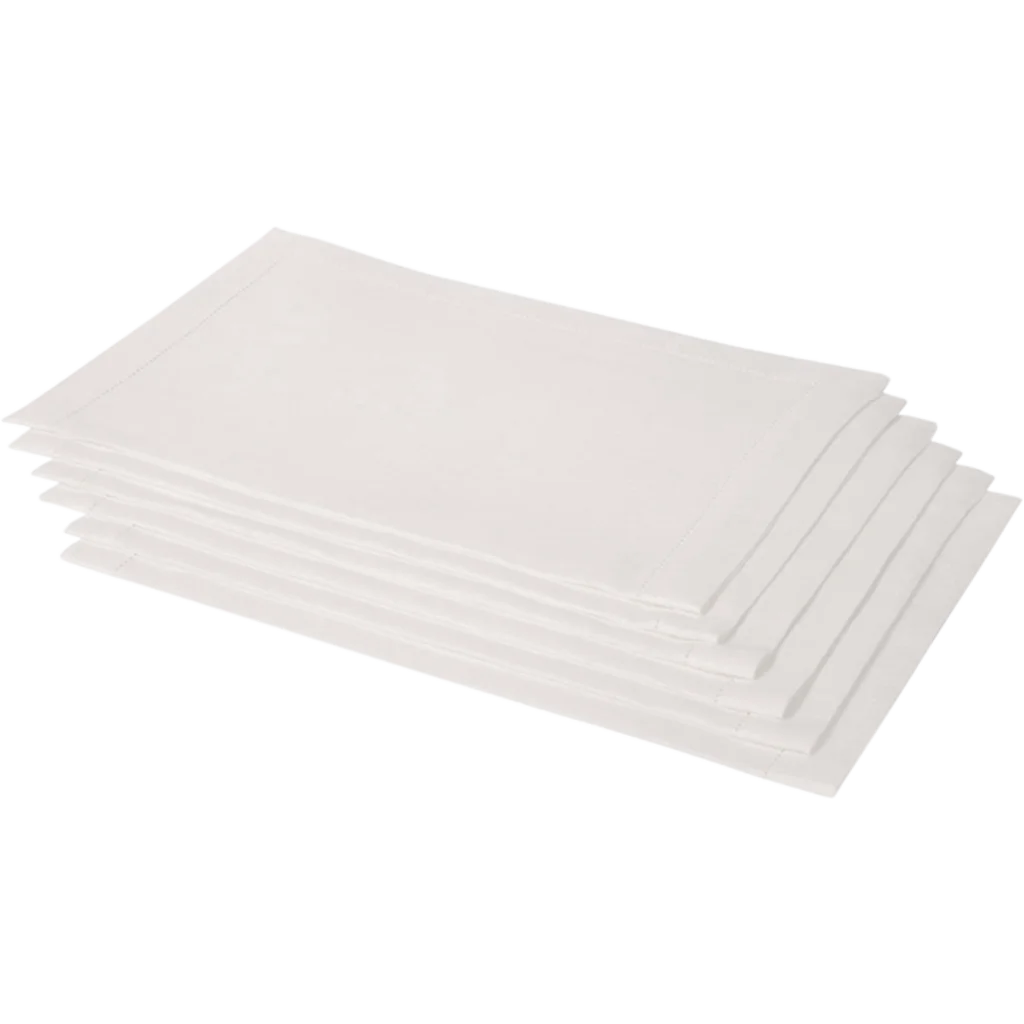Leinen Tischset ALANTA 6er-Pack in Weiß von Erika Vaitkute Größe 50x38 cm