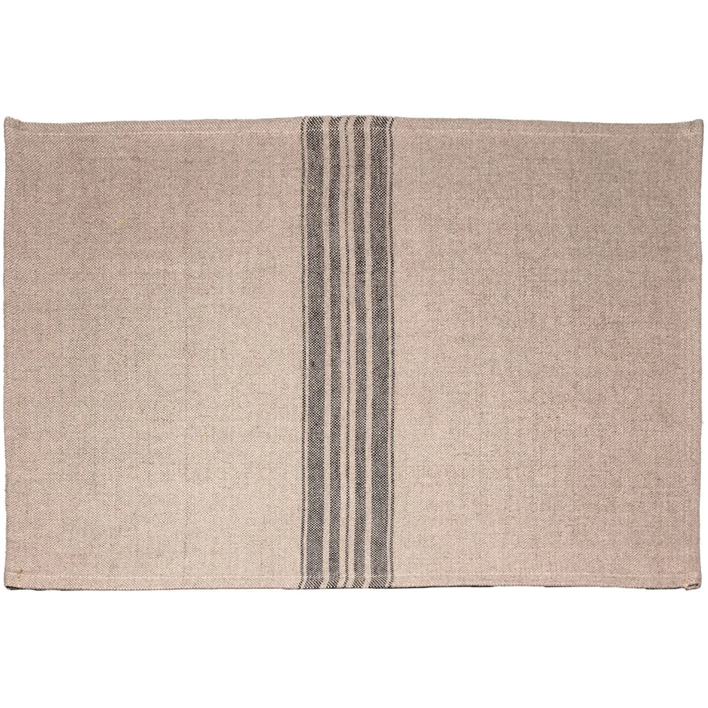 Leinen Tischset JARA 6er-Pack in Beige+Anthrazit Beige+Grau Muster Streifen von Erika Vaitkute Größe 45x37 cm
