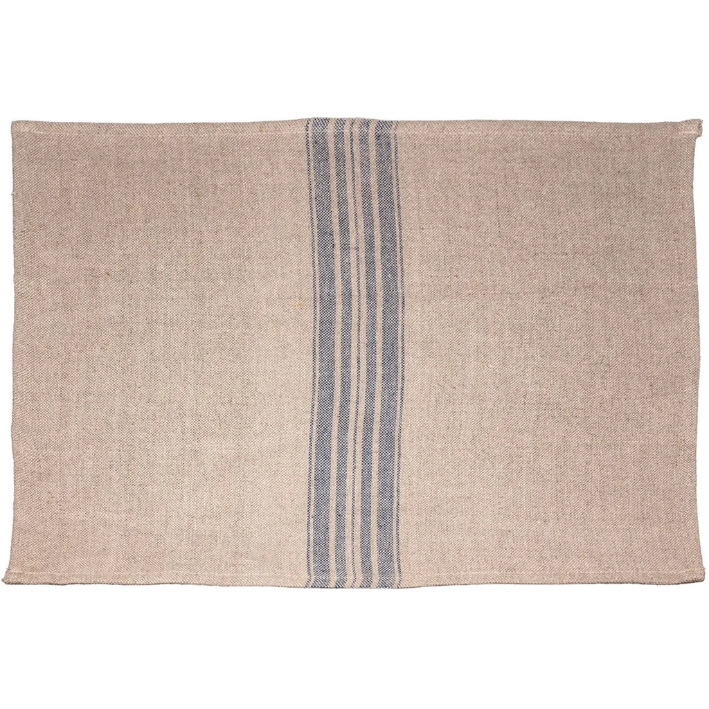 Leinen Tischset JARA 6er-Pack in Beige+Blau Muster Streifen von Erika Vaitkute Größe 45x37 cm