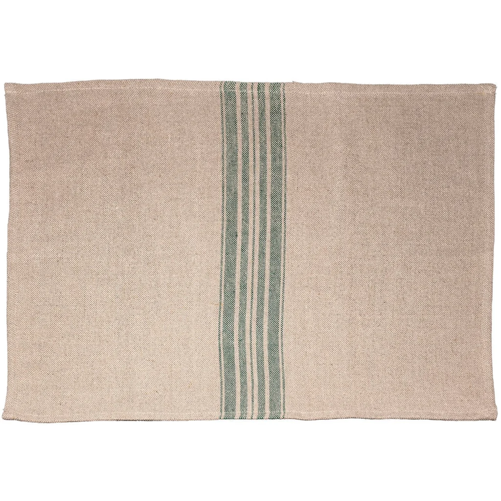 Leinen Tischset JARA 6er-Pack in Beige+Grün Muster Streifen von Erika Vaitkute Größe 45x37 cm