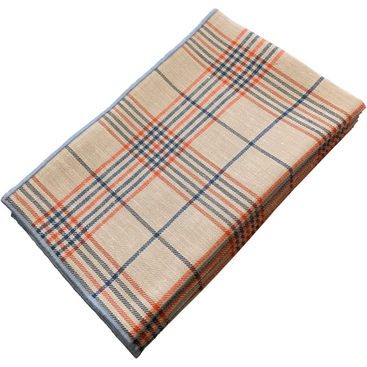 Leinen Tischset ULA 6er-Pack in Beige+Rot+Blau Muster Karo von Erika Vaitkute Größe 47x37 cm