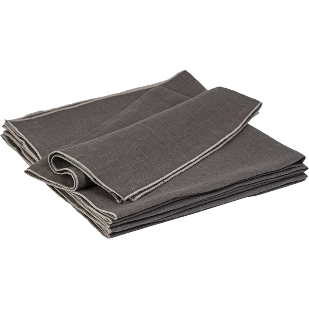 Leinen Tischset VILNIA 6er-Pack in Braun+Beige von Erika Vaitkute Größe 47x37 cm