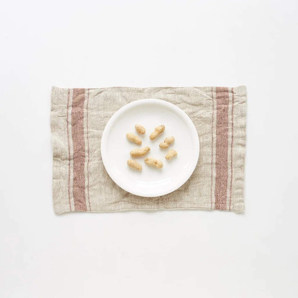 Leinen Tischset Vintage 2er-Pack in Creme+Beige Muster Streifen von Linen Tales Größe 40x25 cm