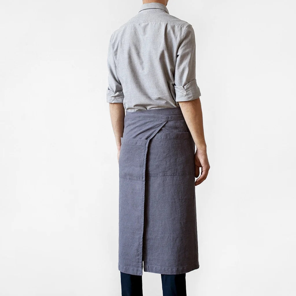 Leinen Vorbinder in Anthrazit Grau von Linen Tales Größe 105 cm breit+ 78 cm lang