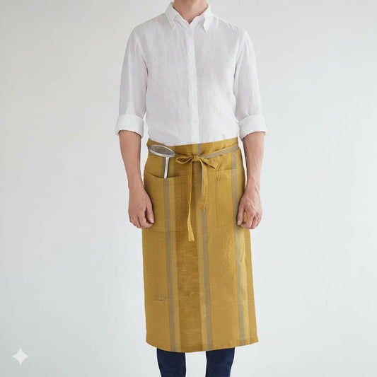 Leinen Vorbinder Streifen in Weiß+Anthrazit Weiß+Grau Muster Streifen von Linen Tales Größe 105 cm breit+ 78 cm lang