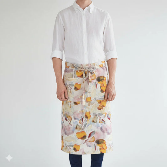 Leinen Vorbinder Streifen in Weiß+Anthrazit Weiß+Grau Muster Streifen von Linen Tales Größe 105 cm breit+ 78 cm lang