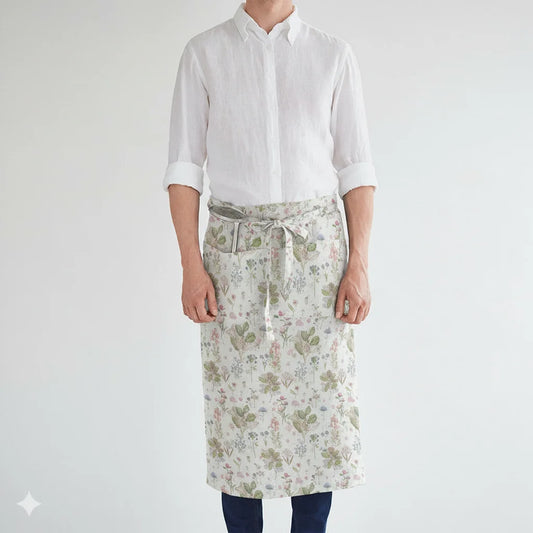 Leinen Vorbinder Streifen in Weiß+Anthrazit Weiß+Grau Muster Streifen von Linen Tales Größe 105 cm breit+ 78 cm lang