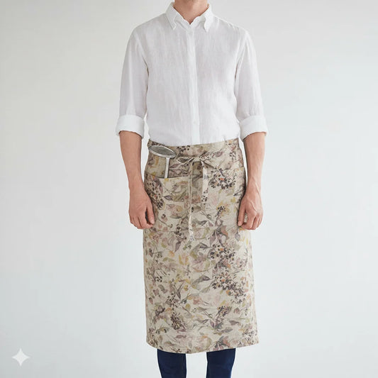 Leinen Vorbinder Streifen in Weiß+Anthrazit Weiß+Grau Muster Streifen von Linen Tales Größe 105 cm breit+ 78 cm lang