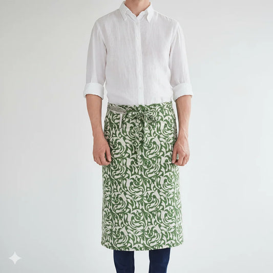 Leinen Vorbinder Streifen in Weiß+Anthrazit Weiß+Grau Muster Streifen von Linen Tales Größe 105 cm breit+ 78 cm lang