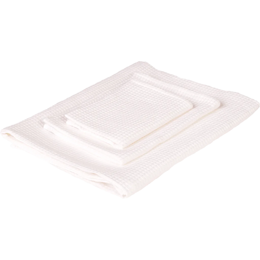 Leinen Waffelpiqué Gästetuch 2er-Pack in Weiß von Erika Vaitkute Größe 35x50 cm