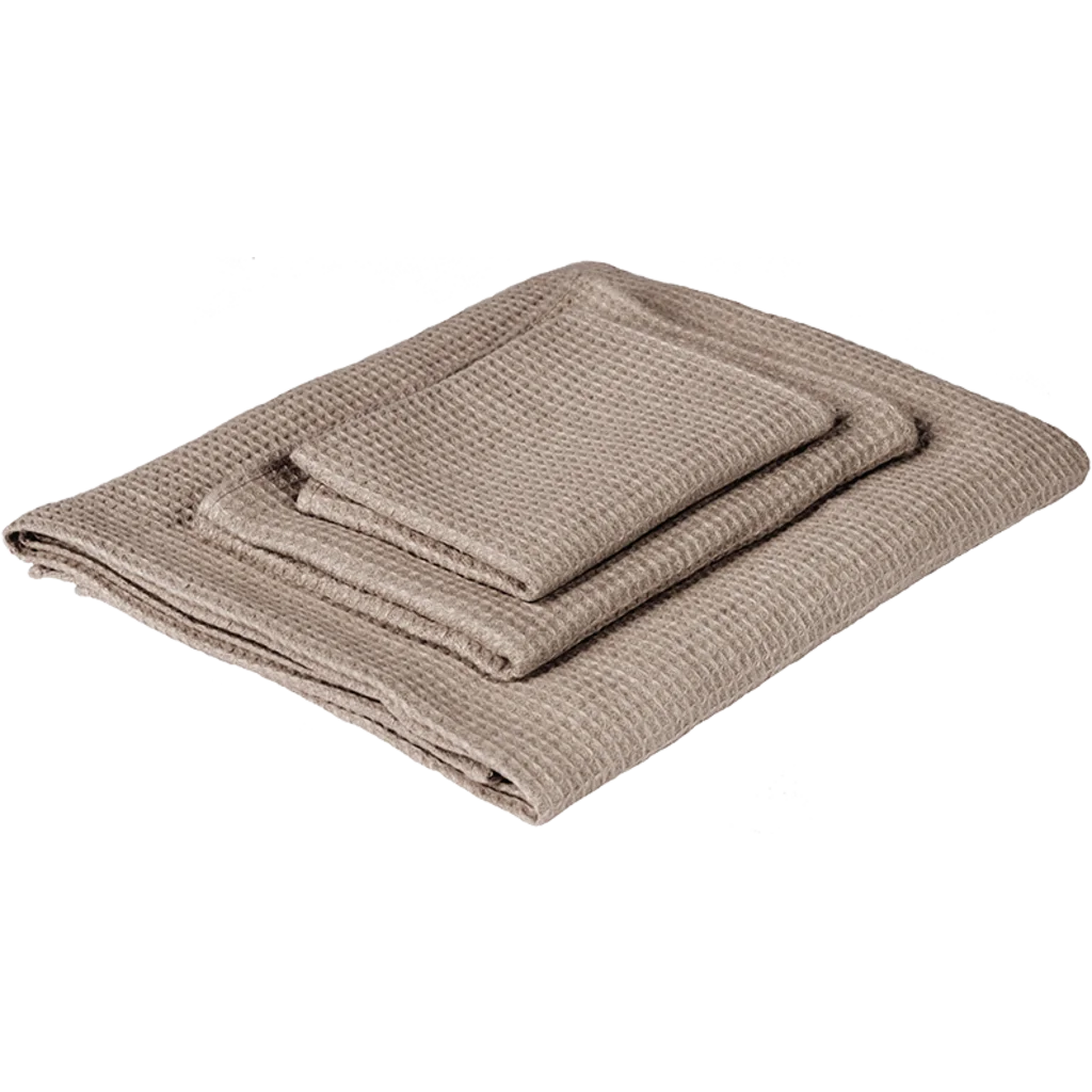 Leinen Waffelpiqué Handtuch 2er-Pack in Beige von Erika Vaitkute Größe 50x70 cm