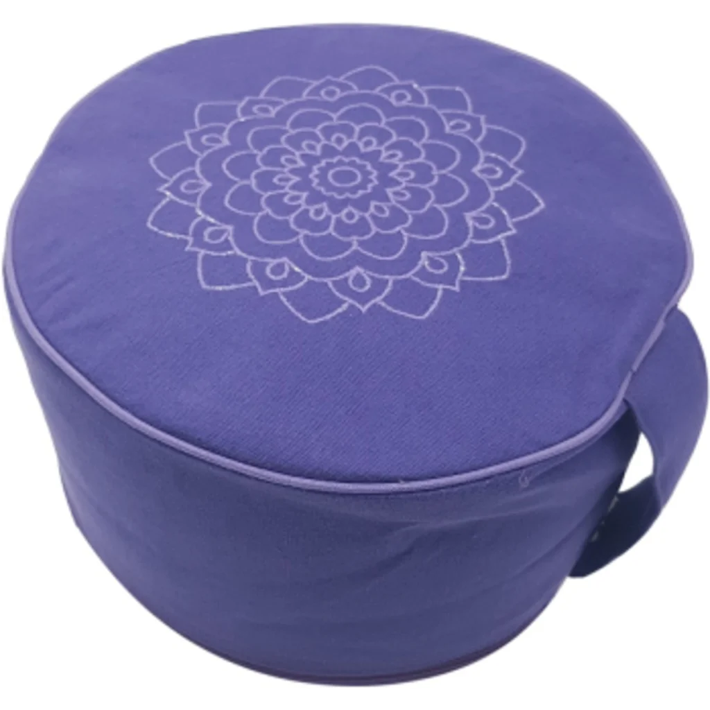 Meditationskissen+Yogakissen rund mit Stickerei in Lila von Frida Feeling Größe Ø 30 cm Höhe 15 cm